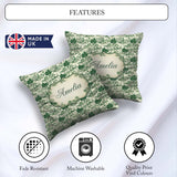 Custom Name Elegant Garden Estate Statues Toile Seamless Pattern Square Filled Cushion Throw Pillow Sofa Bed Home Decor Zip Washable UK Made