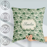 Custom Name Elegant Garden Estate Statues Toile Seamless Pattern Square Filled Cushion Throw Pillow Sofa Bed Home Decor Zip Washable UK Made
