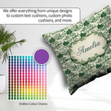 Custom Name Elegant Garden Estate Statues Toile Seamless Pattern Square Filled Cushion Throw Pillow Sofa Bed Home Decor Zip Washable UK Made