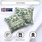Custom Name Soft Green Countryside River Village Scenic Seamless Square Filled Cushion Throw Pillow Sofa Bed Home Decor Zip Washable UK Made