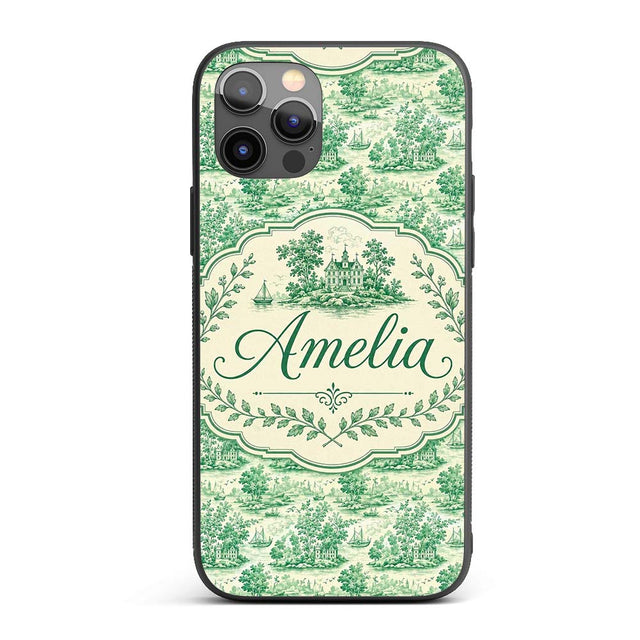 Classic Green Garden Landscape with Villas Scenic Custom Name Protective Phone Case Mobile Cover Durable Everyday Smartphone Shock Resistant