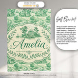 Classic Green Garden Landscape with Villas Scenic Toile Seamless  Personalised Custom Name Super Soft Fleece Blanket Bed Sofa Throw