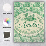 Personalised Name Classic Green Garden Custom  Modern Room Accent Elegant Feature Canvas Wall Art Print Decor Picture Ready to Hang