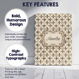 Personalised Name Classic Beige Ornamental Custom  Unique Gift Idea Elegant Feature Canvas Wall Art Print Decor Picture Ready to Hang