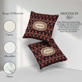 Custom Name Luxury Red Gold Ornate Baroque Seamless Pattern Name Square Filled Cushion Throw Pillow Sofa Bed Home Decor Zip Washable UK Made