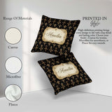 Custom Name Classic Black Elegant Baroque Floral Damask Seamless Square Filled Cushion Throw Pillow Sofa Bed Home Decor Zip Washable UK Made