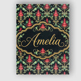 Personalised Name Vibrant Pink Teal Ornate Custom  Unique Gift Idea Elegant Feature Canvas Wall Art Print Decor Picture Ready to Hang