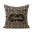Custom Name Vibrant Pink Ornate Floral Baroque Seamless Pattern Square Filled Cushion Throw Pillow Sofa Bed Home Decor Zip Washable UK Made