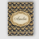Personalised Name Royal Blue Gold Luxury Custom  Unique Gift Idea Elegant Feature Canvas Wall Art Print Decor Picture Ready to Hang