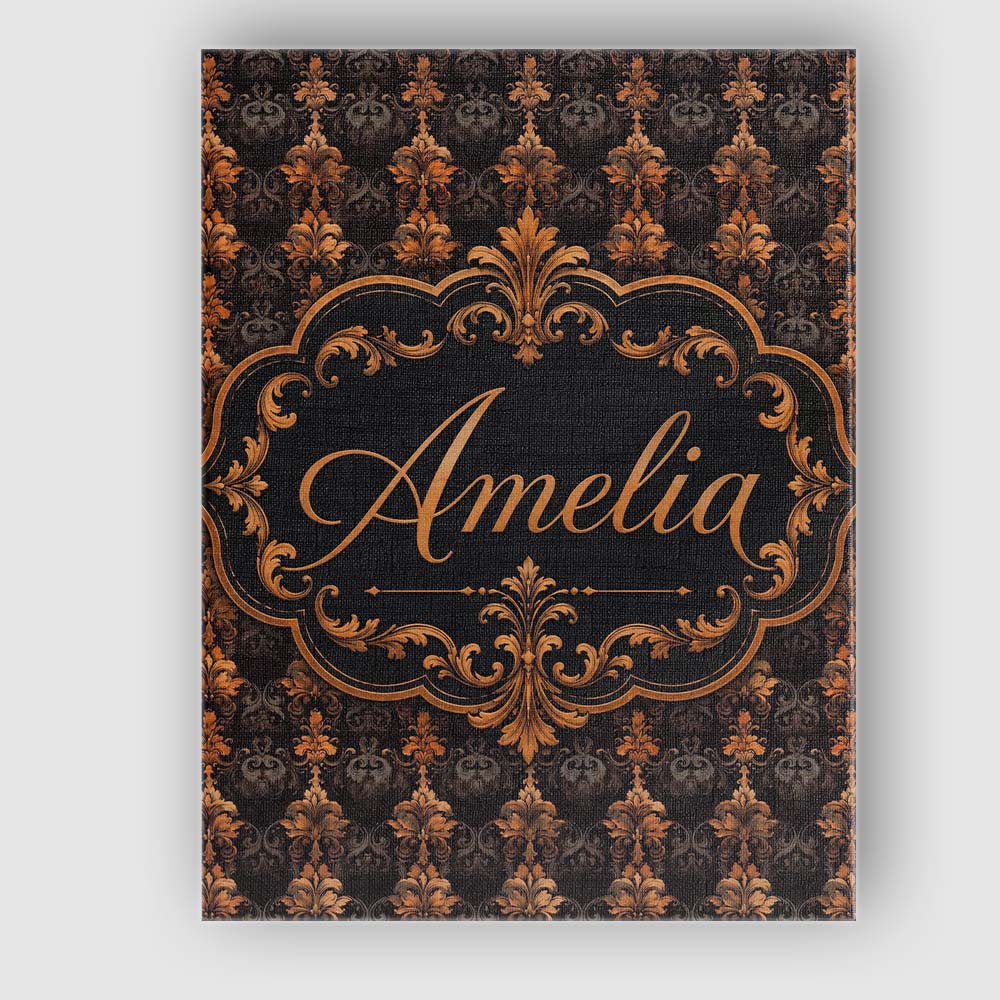 Personalised Name Rich Brown Bronze Vertical Custom Bespoke  Contemporary Display Canvas Wall Art Print Decor Picture Ready to Hang