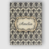 Personalised Name Antique Ivory Black Custom Modern Room Accent Creative Decorator Style Canvas Wall Art Print Decor Picture Ready to Hang