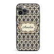 Antique Ivory Black Detailed Decorative Design Custom Name Protective Phone Case Mobile Cover Durable Everyday Smartphone Shock Resistant