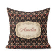 Custom Name Luxury Black Red Gold Ornate Baroque Damask Seamless Square Filled Cushion Throw Pillow Sofa Bed Home Decor Zip Washable UK Made