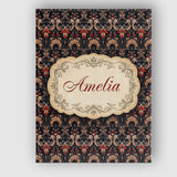 Personalised Name Luxury Black Red Gold Custom  Modern Room Accent Elegant Feature Canvas Wall Art Print Decor Picture Ready to Hang