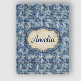 Personalised Name Blue Watercolour Abstract Custom  Bespoke Interior Contemporary Canvas Wall Art Print Decor Picture Ready to Hang