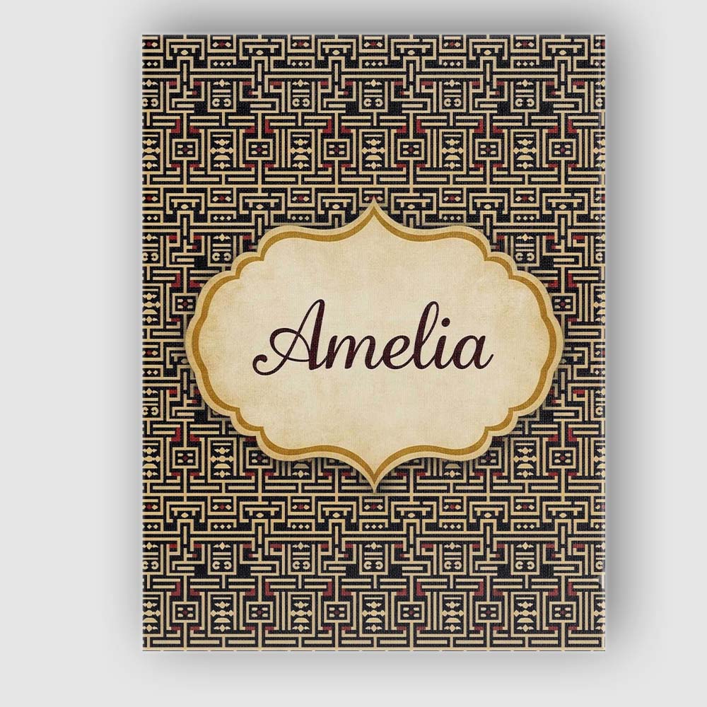 Personalised Name Black Beige Red Tribal Custom  Unique Gift Idea Elegant Feature Canvas Wall Art Print Decor Picture Ready to Hang