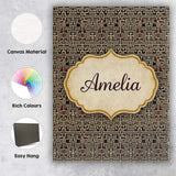 Personalised Name Black Beige Red Tribal Custom  Unique Gift Idea Elegant Feature Canvas Wall Art Print Decor Picture Ready to Hang