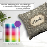 Custom Name Black White Abstract Maze Seamless Pattern Name Cute Square Filled Cushion Throw Pillow Sofa Bed Home Decor Zip Washable UK Made