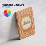 Personalised Name Warm Orange Beige Fine Custom  Unique Gift Idea Elegant Feature Canvas Wall Art Print Decor Picture Ready to Hang