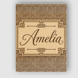 Personalised Name Brown Beige Layered Custom Modern Room Accent Creative Decorator Style Canvas Wall Art Print Decor Picture Ready to Hang