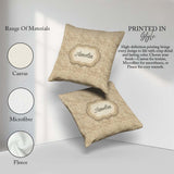 Custom Name Soft Beige Subtle Maze Texture Seamless Pattern Name Square Filled Cushion Throw Pillow Sofa Bed Home Decor Zip Washable UK Made