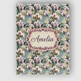 Personalised Name Soft Blue Orchid Floral Custom  Unique Gift Idea Elegant Feature Canvas Wall Art Print Decor Picture Ready to Hang