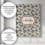 Personalised Name Soft Blue Orchid Floral Custom  Unique Gift Idea Elegant Feature Canvas Wall Art Print Decor Picture Ready to Hang