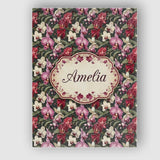 Personalised Name Deep Green Orchid Floral Custom  Unique Gift Idea Elegant Feature Canvas Wall Art Print Decor Picture Ready to Hang
