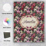 Personalised Name Deep Green Orchid Floral Custom  Unique Gift Idea Elegant Feature Canvas Wall Art Print Decor Picture Ready to Hang