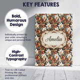 Personalised Name Warm Brown Orchid Floral Custom  Unique Gift Idea Elegant Feature Canvas Wall Art Print Decor Picture Ready to Hang