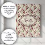 Personalised Name Soft Pink Orchid Floral Custom  Unique Gift Idea Elegant Feature Canvas Wall Art Print Decor Picture Ready to Hang