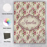 Personalised Name Soft Pink Orchid Floral Custom  Unique Gift Idea Elegant Feature Canvas Wall Art Print Decor Picture Ready to Hang