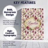Personalised Name Blush Pink Orchid Floral Custom  Unique Gift Idea Elegant Feature Canvas Wall Art Print Decor Picture Ready to Hang