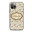 Elegant White Orchid Floral Vintage Seamless Custom Name Protective Phone Case Mobile Cover Durable Everyday Smartphone Shock Resistant