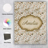 Personalised Name Elegant White Orchid Custom  Unique Gift Idea Modern Room Accent Canvas Wall Art Print Decor Picture Ready to Hang
