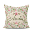 Custom Name Soft Pink Orchid Garden Botanical Seamless Name Cute Square Filled Cushion Throw Pillow Sofa Bed Home Decor Zip Washable UK Made