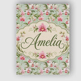 Personalised Name Soft Pink Orchid Garden Custom  Unique Gift Idea Elegant Feature Canvas Wall Art Print Decor Picture Ready to Hang
