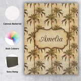 Personalised Name Tropical Palm Tree Custom Premium Decorative Design Modern Room Accent Canvas Wall Art Print Decor Picture Ready to Hang