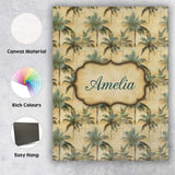 Personalised Name Soft Green Tropical Palm Custom  Unique Gift Idea Elegant Feature Canvas Wall Art Print Decor Picture Ready to Hang