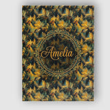 Personalised Name Golden Tropical Palm Custom  Modern Room Accent Elegant Feature Canvas Wall Art Print Decor Picture Ready to Hang