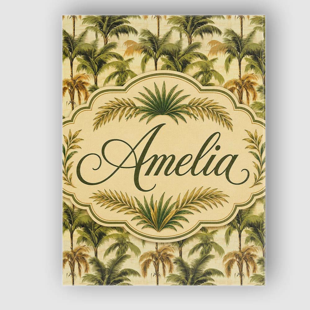 Personalised Name Classic Palm Tree Botanical Custom Unique Gift Idea Modern Room Accent Canvas Wall Art Print Decor Picture Ready to Hang