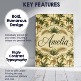 Personalised Name Classic Palm Tree Botanical Custom Unique Gift Idea Modern Room Accent Canvas Wall Art Print Decor Picture Ready to Hang
