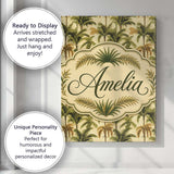 Personalised Name Classic Palm Tree Botanical Custom Unique Gift Idea Modern Room Accent Canvas Wall Art Print Decor Picture Ready to Hang