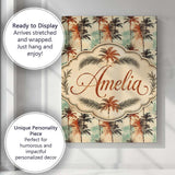 Personalised Name Artistic Palm Tree Custom Premium Decorative Design Modern Room Accent Canvas Wall Art Print Decor Picture Ready to Hang