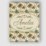 Personalised Name Soft Tropical Palm Custom Premium Decorative Design Modern Room Accent Canvas Wall Art Print Decor Picture Ready to Hang
