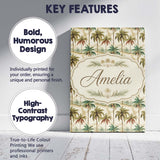 Personalised Name Soft Tropical Palm Custom Premium Decorative Design Modern Room Accent Canvas Wall Art Print Decor Picture Ready to Hang