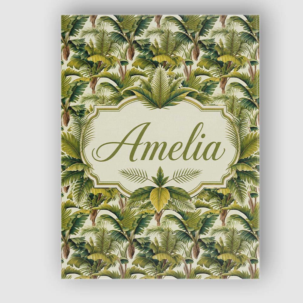 Personalised Name Dense Tropical Banana Custom  Modern Room Accent Elegant Feature Canvas Wall Art Print Decor Picture Ready to Hang
