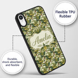 Dense Tropical Banana Leaf Jungle Printed Design Custom Name Protective Phone Case Mobile Cover Durable Everyday Smartphone Shock Resistant