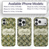 Dense Tropical Banana Leaf Jungle Printed Design Custom Name Protective Phone Case Mobile Cover Durable Everyday Smartphone Shock Resistant
