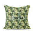 Custom Name Watercolor Tropical Palm Leaf Abstract Seamless Name Square Filled Cushion Throw Pillow Sofa Bed Home Decor Zip Washable UK Made